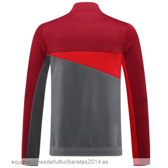 Nuevo Ropa Deportiva Con Cremallera Larga AC Milan 24/25 Rojo Gris Baratas